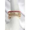 Pirinç Gold Renk Zirkon Taşlı 4Lü Kadın Yüzük