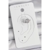 Pirinç Gümüş Renk Zirkon Taşlı Kadın Kıkırdak Model Küpe