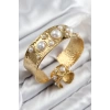 Pirinç İncili Model Gold Renk Bileklik Yüzük Set