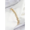 Pirinç Sıralı Ok Model Zirkon Taşlı Gold Renk VİP Seri Kadın Bileklik