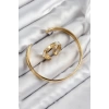 Pirinç Zirkon Taşlı Ayrık Model Gold Renk Bileklik Yüzük Set