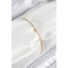 Pirinç Zirkon Taşlı Kutup Yıldızı Model Ezme Zincir Gold Renk Kadın Bileklik