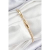 Pirinç Zirkon Taşlı Nazar Model Gold Renk Kadın Bileklik