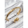 Pirinç Zirkon Taşlı Vintage Model Gold Renk Bileklik Yüzük Set