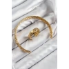 Pirinç Zirkon Taşlı Vintage Model Gold Renk Bileklik Yüzük Set