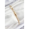 Pirinç Zirkon Taşlı Yıldız Model Gold Renk Kadın Bileklik