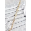 Pirinç Zirkon Taşlı Yonca Model Gold Renk Kadın Bileklik