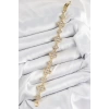 Pirinç Zirkon Taşlı Yonca Model Gold Renk VIP Seri Kadın Bileklik