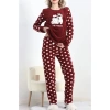 Polatlı alt üst pontiyeli pijama takımı bordo