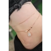 Rose Gold Renk Zirkon Damla Taşlı Halhal