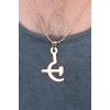 Rose Renk Metal Orak ve Balta Figürlü Erkek Kolye