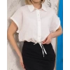 Sıfır kollu bağlamalı crop gömlek beyaz s255359
