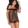 Siyah Transparan Fantazi Gecelik TM1186