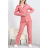 Süet Pijama Takımı Pembebeyaz - 40003.1049.