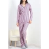 Süet Pijama Takımı Pembeçizgili - 40003.1049.