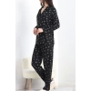 Süet Pijama Takımı Siyahbeyaz - 40003.1049.