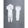 Taçlı Prensesim Nakışlı %100 Cotton Antibakteriyel 10lu Zıbın Takımı Hastane Çıkışı