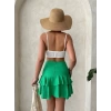 Valonlu fırfırlı etek yeşil s24681