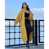Yarasa kol uzun triko hırka hardal