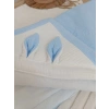 Yenidoğan 4 Kat Müslin Kumaş Kulaklı Patili Fiyonk Bebek Battaniyesi Kundak