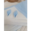 Yenidoğan 4 Kat Müslin Kumaş Kulaklı Patili Fiyonk Bebek Battaniyesi Kundak