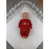 Yenidoğan Bambu Taç Nakışlı Delüks Kundak Bebek Battaniyesi