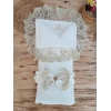 Yenidoğan Beyaz Wool Yün Kumaş Taç Nakışlı Trilüks Kundak Bebek Battaniyesi