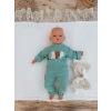 Yenidoğan Beyaz Wool Yün Kumaş Taç Nakışlı Trilüks Kundak Bebek Battaniyesi