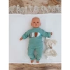 Yenidoğan Beyaz Wool Yün Kumaş Taç Nakışlı Trilüks Kundak Bebek Battaniyesi