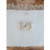 Yenidoğan Beyaz Wool Yün Kumaş Taç Nakışlı Trilüks Kundak Bebek Battaniyesi