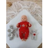 Yenidoğan Gül Sedefli Duvaklı Taş Fiyonk Erkek Bebek Kumru Kundak Bebek Battaniyesi