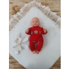 Yenidoğan Hanımeli Desenli Taç Nakışlı Delüks Kundak Bebek Battaniyesi
