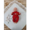 Yenidoğan Hanımeli Desenli Taç Nakışlı Delüks Kundak Bebek Battaniyesi