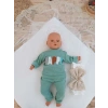 Yenidoğan Teri Cotton Taç Nakışlı Prizma Taş Kundak Bebek Battaniyesi