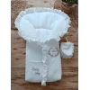 Yenidoğan Ultralüks Fermuarlı Ve Cepli Lucky Baby Nakışlı Bebek Battaniyesi Kundak