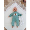 Yenidoğan Wool Yün Kumaş Taç Nakışlı Güpür Duvaklı Fiyonk Prizma Taş Unisex Kundak Bebek Battaniyesi