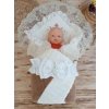 Yenidoğan Wool Yün Kumaş Taç Nakışlı Güpür Duvaklı Fiyonk Prizma Taş Unisex Kundak Bebek Battaniyesi