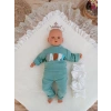 Yenidoğan Wool Yün Kumaş Taç Nakışlı Güpür Duvaklı Fiyonk Prizma Taş Unisex Kundak Bebek Battaniyesi