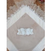 Yenidoğan Wool Yün Kumaş Taç Nakışlı Güpür Duvaklı Fiyonk Prizma Taş Unisex Kundak Bebek Battaniyesi
