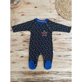 0-3 3-6 6-9 Ay Star Baby Baskılı Çıt Çıt Kapama Erkek Bebek Tulum