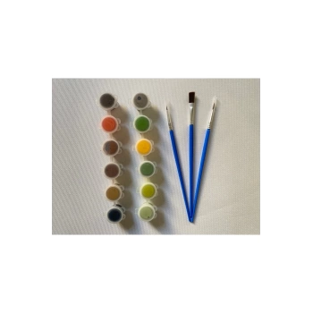 12’li Akrilik Boya Seti + 3’lü Fırça Seti