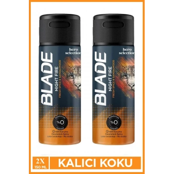 2 Adet Blade Hero Selection Serisi Night Fire Erkek Deodorant 150 Ml