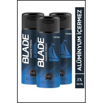 3 Adet Blade Marine Fresh Erkek Deodorant Sprey 150 ml