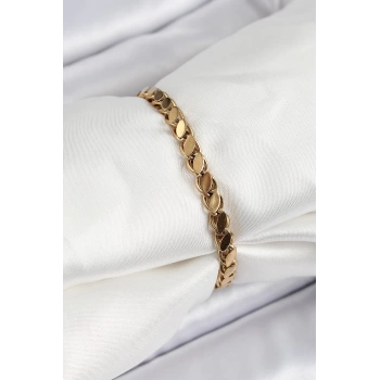 316L Çelik Arpa Model Gold Renk Kadın Bilekik