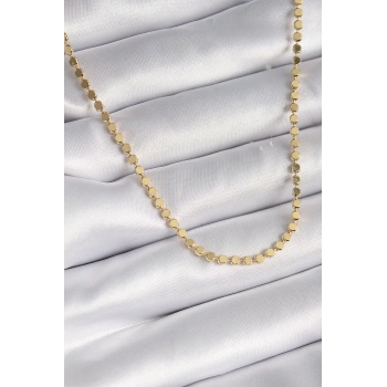 316L Çelik Gold Renk Ezme Kadın Kolye