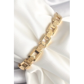 316L Çelik Gold Renk Unisex Bileklik - TJ-BB6497