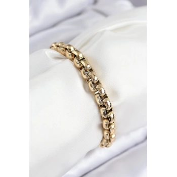 316L Çelik Halat Zincir Model Gold Renk Kadın Bileklik