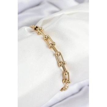 316L Çelik Tifany Zincir Model Gold Renk Kadın Bileklik