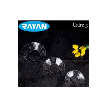 6lı Cam Tabak Güneş Yıldız Gül 3 Model Royaleks-G-405