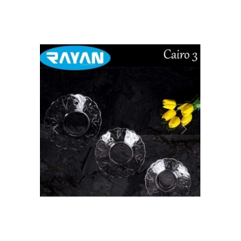 6lı Cam Tabak Güneş Yıldız Gül 3 Model Royaleks-G-405